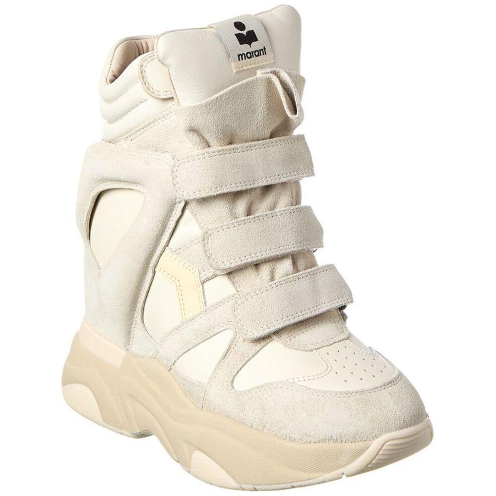 Isabel Marant Balskee Leather & Suede Sneaker, White